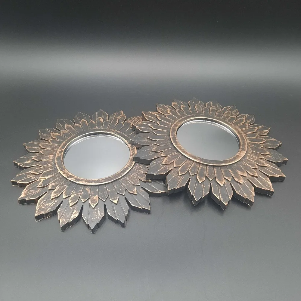 Set of 2 Sunburst‎ Starburst Mirrors Vintage Decorative Wall Art Accent Set